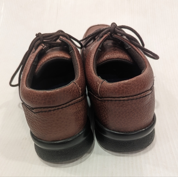 OASIS men\'s brown leather comfort loafers walking shoes size 8 wide